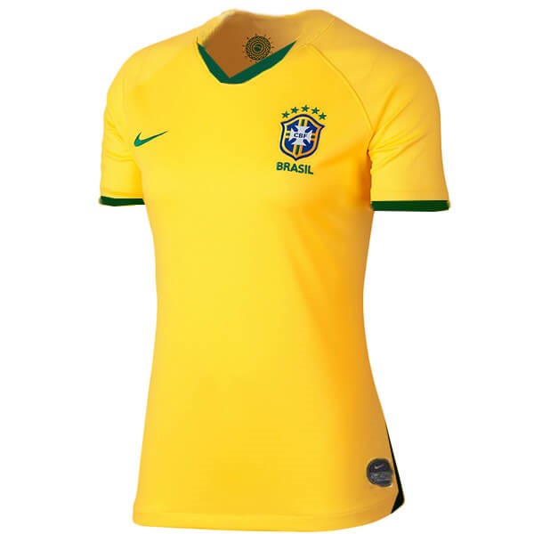 Camiseta Brasil 1ª Kit Mujer 2019 Amarillo